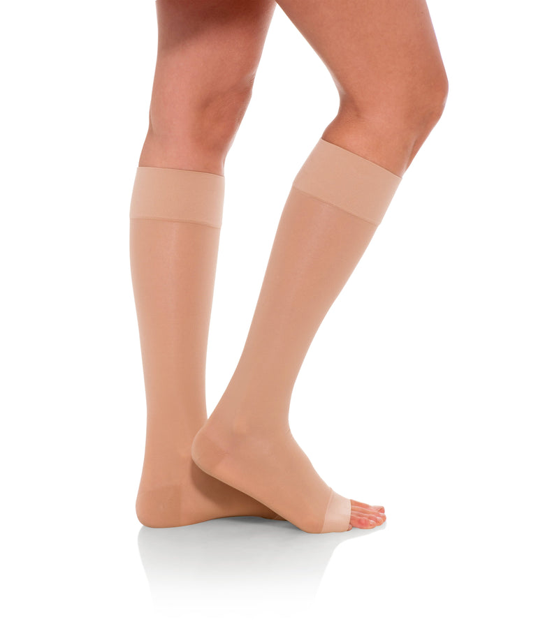 Knee High Compression Stockings, 20-30mmHg Sheer Open Toe 233