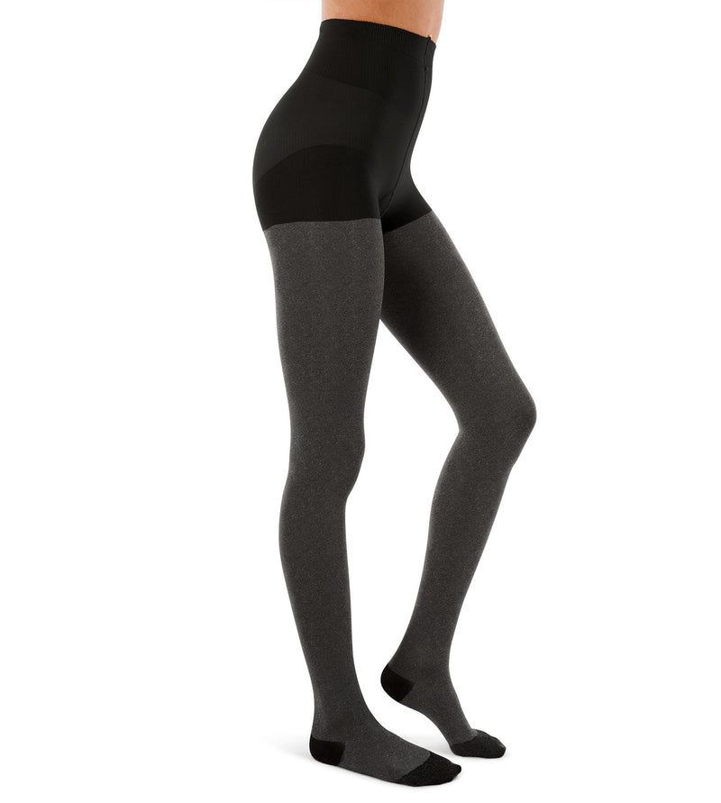 Footless Support Pantyhose for Women 20-30mmHg Varicose Veins - Grey, Medium