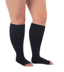 JOMI Knee High Compression Stockings, 20-30mmHg Surgical Weight Open Toe, Full Wide Calf 221