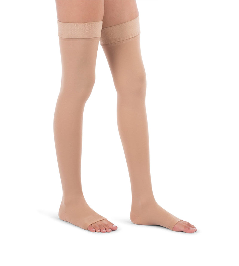 Thigh High Compression Stockings, 30-40mmHg Premiere Surgical Weight Open Toe - PETITE 365