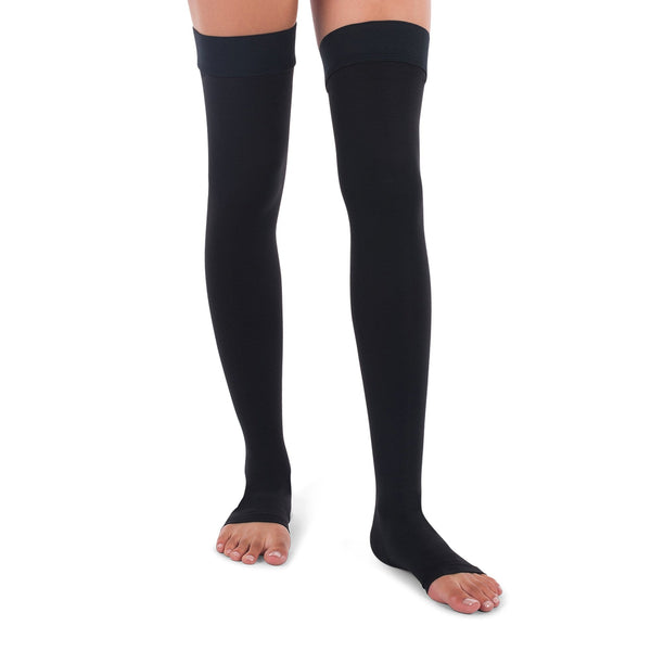 Foundation Stocking 140 Lサイズ Dr. Comfort® Microfiber Opaque +Plus 30-40 Thigh High, Open