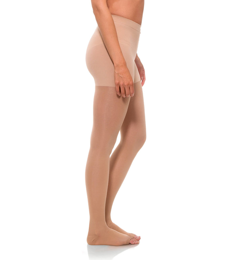 Medi Sheer & Soft Open Toe Pantyhose - 20-30 MmHg Compression, Ebony Color