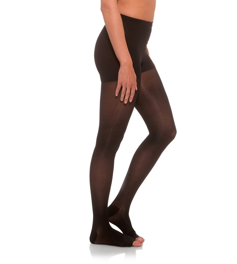 Womens Compression Pantyhose, 15-20mmHg Sheer Open Toe 145