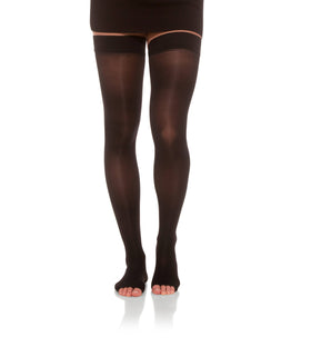 Thigh High Compression Stockings, 15-20mmHg Sheer Open Toe 152