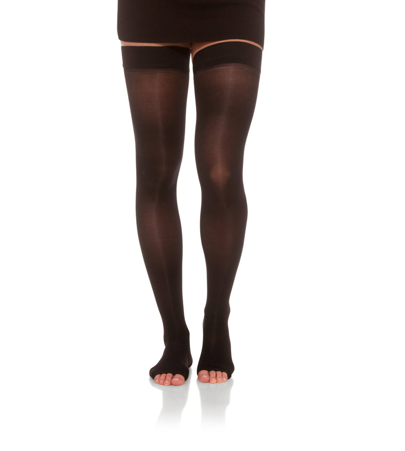Thigh High Compression Stockings, 30-40mmHg Sheer Open Toe 345