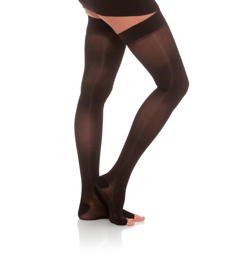 Thigh High Compression Stockings, 20-30mmHg Sheer Open Toe 245