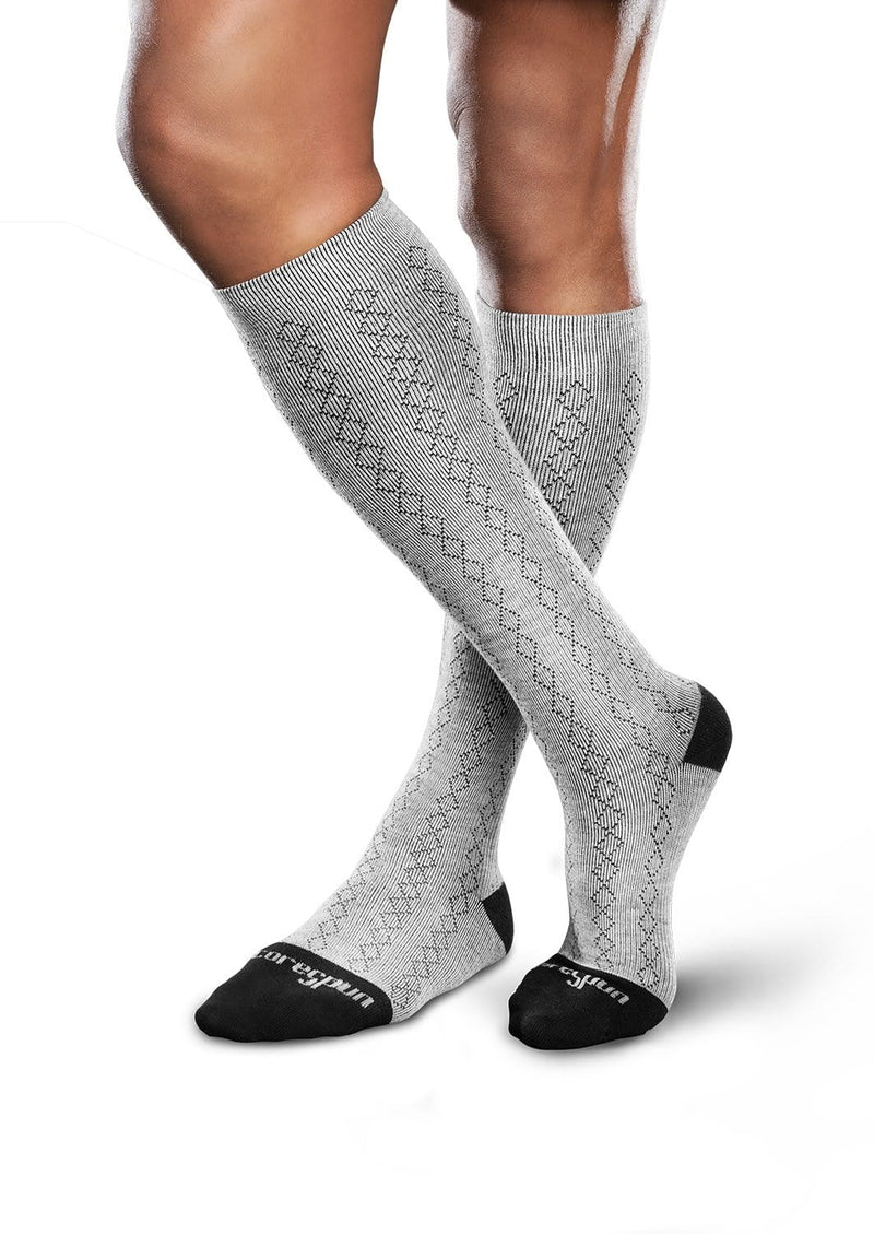 Therafirm Core-Spun Patterned Compression Knee High Socks - Classic Diamond 15-20 mmHg