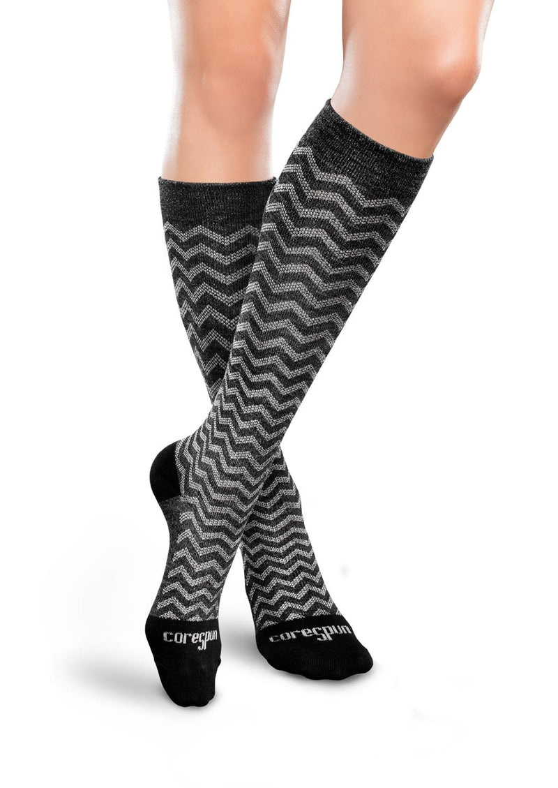 Therafirm Core-Spun Patterned Compression Knee High Socks - Trendsetter 15-20 mmHg