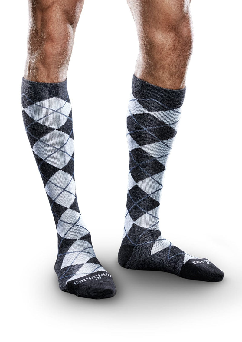 Therafirm Core-Spun Patterned Compression Knee High Socks - Argyle 20-30 mmHg