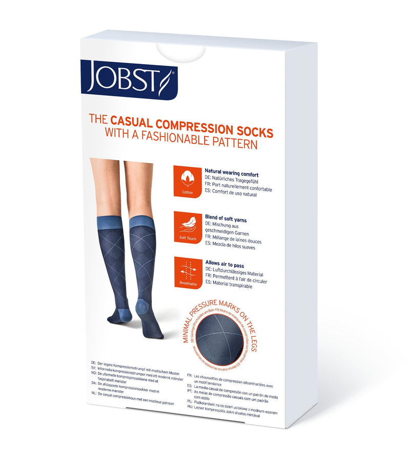 JOBST Casual Pattern Compression Knee High Socks 15-20 mmHg Closed Toe