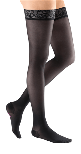 Mediven Sheer & Soft 8-15 mmHg Compression Thigh High Lace Topband Closed Toe