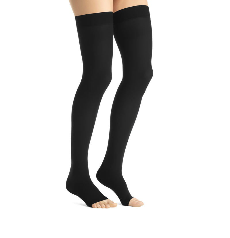 JOBST Opaque Compression Thigh High 30-40 mmHg Silicone Dot Band Open Toe