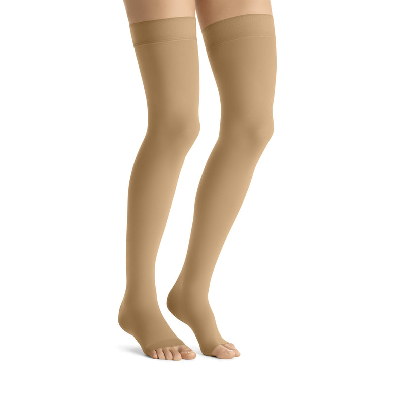 JOBST Opaque Compression Thigh High 30-40 mmHg Silicone Dot Band Open Toe